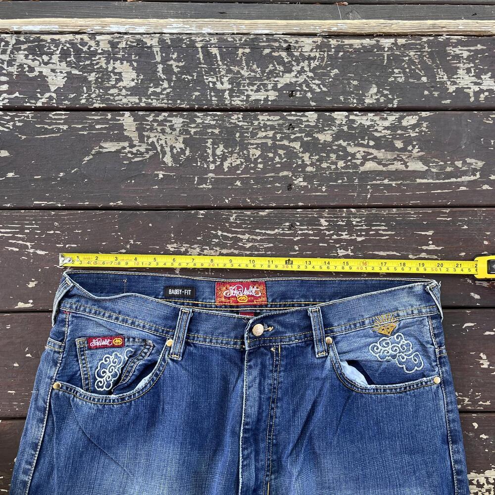 (40x34) Vintage 90s Y2K Ecko Unltd. Baggy Jeans Dragon Embroidery Skater 2000s - Picture 6 of 9